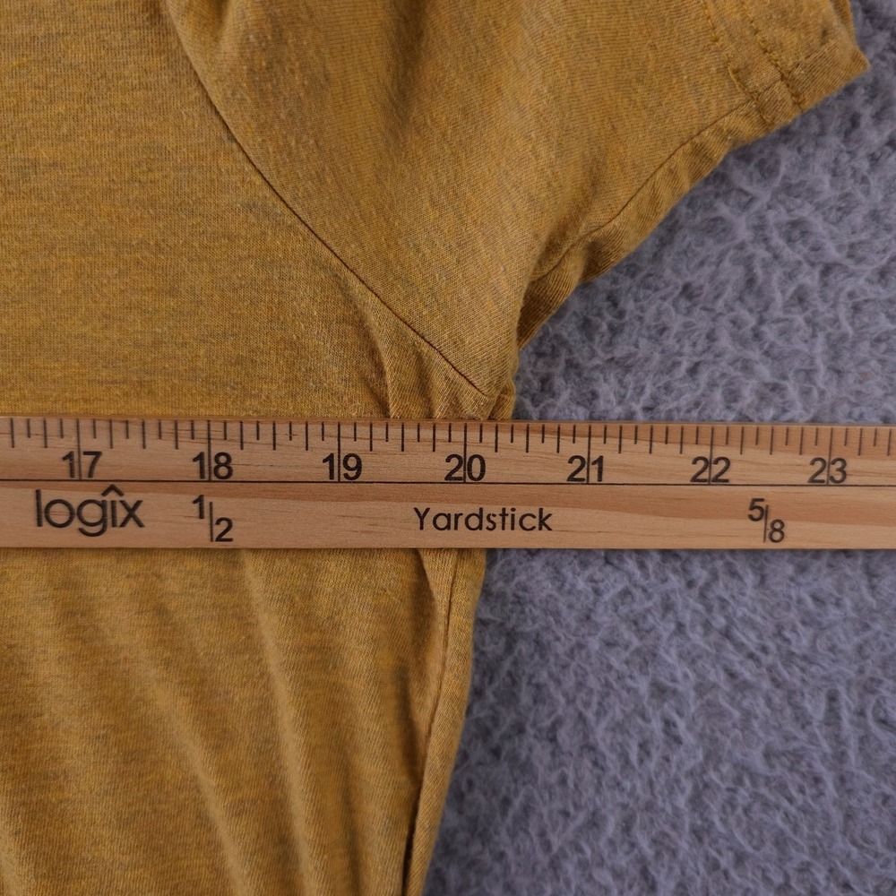 prAna Lock Tee Shirt Men Medium Yellow Crew Neck Graphic Hiking Outdoors Gorpore - Picture 6 of 12